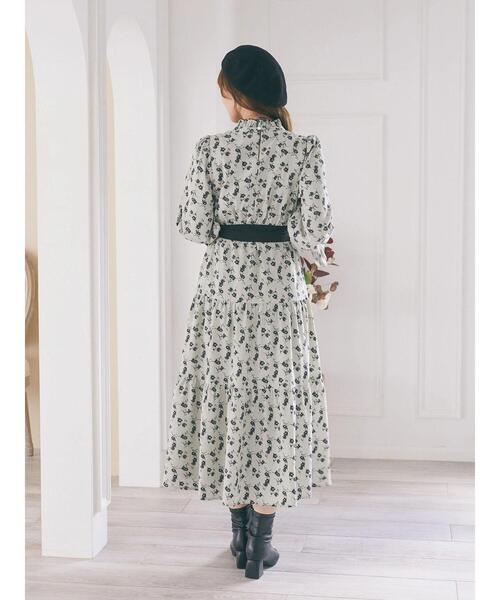 Areeam（アリーム）の「リボン付きティアードワンピース（ワンピース・レディース・ダークブラウン/グリーン系その他/ライトイエロー・FREE）」の9枚目の写真