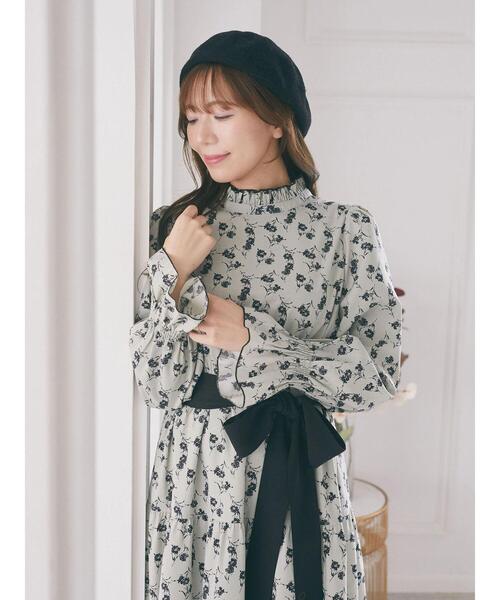 Areeam（アリーム）の「リボン付きティアードワンピース（ワンピース・レディース・ダークブラウン/グリーン系その他/ライトイエロー・FREE）」の10枚目の写真