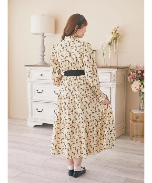 Areeam（アリーム）の「リボン付きティアードワンピース（ワンピース・レディース・ダークブラウン/グリーン系その他/ライトイエロー・FREE）」の15枚目の写真