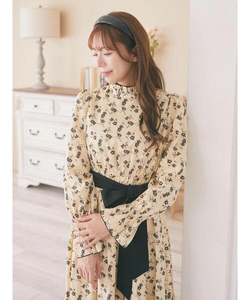 Areeam（アリーム）の「リボン付きティアードワンピース（ワンピース・レディース・ダークブラウン/グリーン系その他/ライトイエロー・FREE）」の17枚目の写真