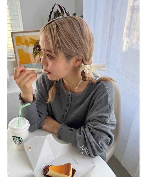 JUMELLE（ジュメロ）の「long ribbon set shushu（シュシュ・レディース・アイボリー・FREE）」の11枚目の写真