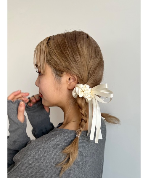 JUMELLE（ジュメロ）の「long ribbon set shushu（シュシュ・レディース・アイボリー・FREE）」の13枚目の写真