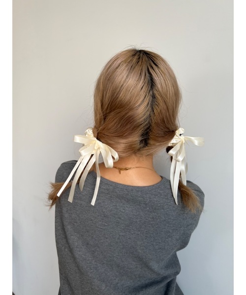 JUMELLE（ジュメロ）の「long ribbon set shushu（シュシュ・レディース・アイボリー・FREE）」の14枚目の写真