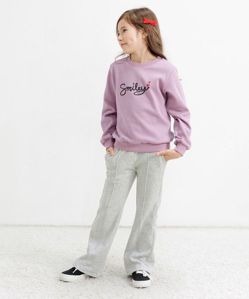 Bee des Bee(ビーデスビー)の「裏起毛 センタータック入りフレアパンツ(スウェットパンツ・キッズ・ブラック/パープル系/グレイッシュベージュ/チャコール/杢グレー・110cm/130cm/140cm/150cm/120cm/100cm)」の20枚目の写真