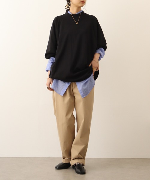 atONE(アットワン)の「atONE オーバーサイズ長袖ラグランTシャツ(Tシャツ/カットソー・レディース・グレイッシュベージュ/オフホワイト/ブラック/チャコールグレー/モカ・4L~5L/M~L/LL~3L)」の14枚目の写真