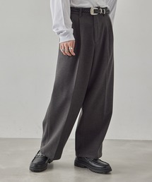 JUNRED | ウォームフラノタックワイドストレートパンツ(スラックス)