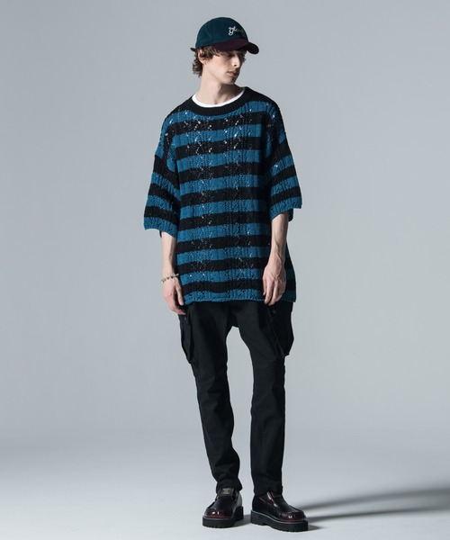 割引 glamb（グラム）の「Short Sleeves Border Knit / ショート トップス