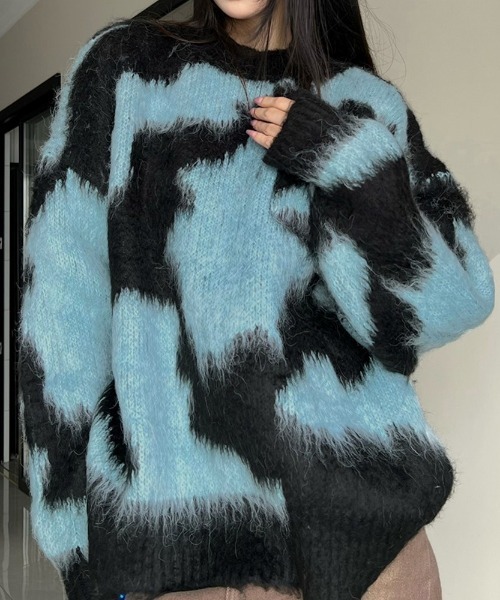 セール】カモフラージュ柄 オーバーニット（ニット/セーター）｜LAC