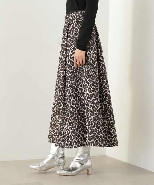 N.（N. Natural Beauty Basic）（エヌエヌナチュラルビューティーベーシック）の「【S Size Line】◆ジャガードレオパードフレアスカート（スカート・レディース・ホワイト系/ネイビー系・MEDIUM/SMALL）」の11枚目の写真