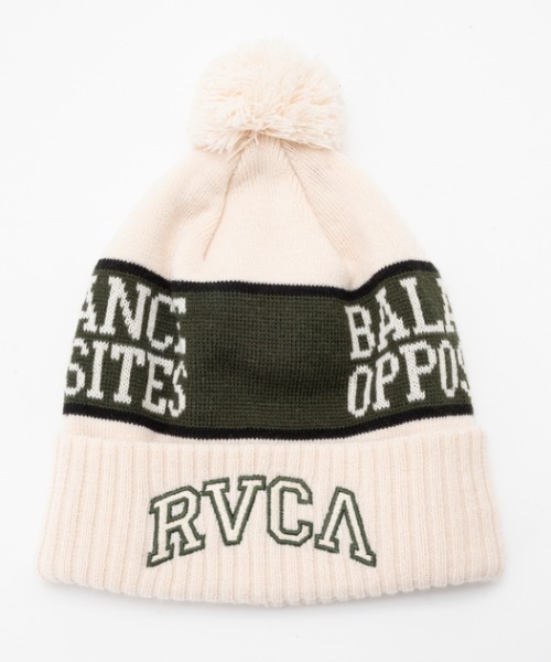 RVCA（ルーカ）の「RVCA/ルーカ ビーニー 2WAY HITTER BEANIE ポンポンニット BD042-966（ニットキャップ/ビーニー・メンズ・オフホワイト/ブラウン/ブラック・FREE）」の2枚目の写真