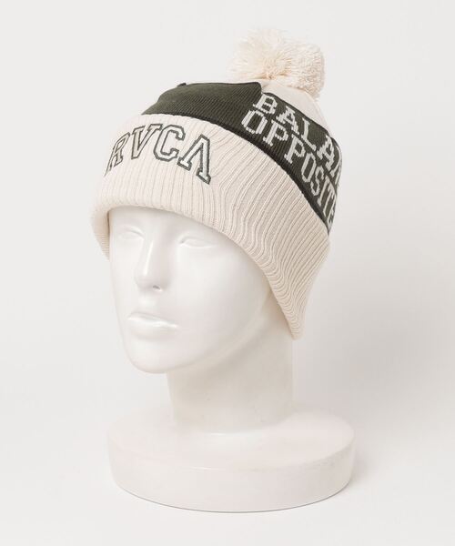 RVCA（ルーカ）の「RVCA/ルーカ ビーニー 2WAY HITTER BEANIE ポンポンニット BD042-966（ニットキャップ/ビーニー・メンズ・オフホワイト/ブラウン/ブラック・FREE）」の9枚目の写真