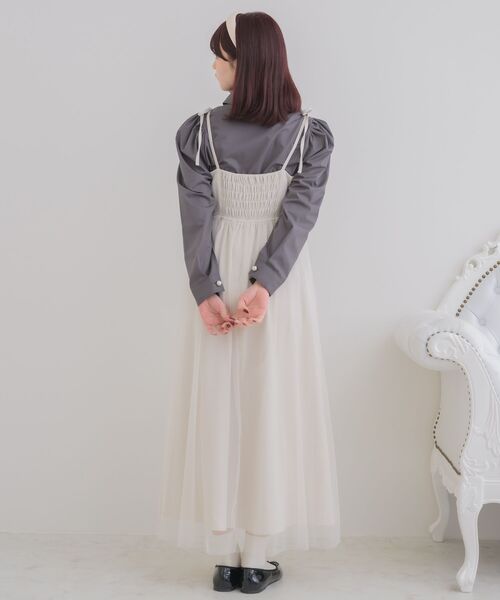 ems excite（エムズエキサイト）の「チュールキャミOP（ワンピース・レディース・ナチュラル/ブラック/ピンク・FREE）」の7枚目の写真