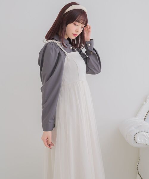 ems excite（エムズエキサイト）の「チュールキャミOP（ワンピース・レディース・ナチュラル/ブラック/ピンク・FREE）」の9枚目の写真