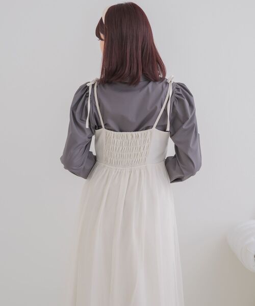 ems excite（エムズエキサイト）の「チュールキャミOP（ワンピース・レディース・ナチュラル/ブラック/ピンク・FREE）」の11枚目の写真