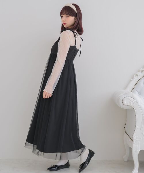 ems excite（エムズエキサイト）の「チュールキャミOP（ワンピース・レディース・ナチュラル/ブラック/ピンク・FREE）」の18枚目の写真