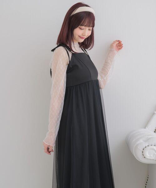 ems excite（エムズエキサイト）の「チュールキャミOP（ワンピース・レディース・ナチュラル/ブラック/ピンク・FREE）」の22枚目の写真