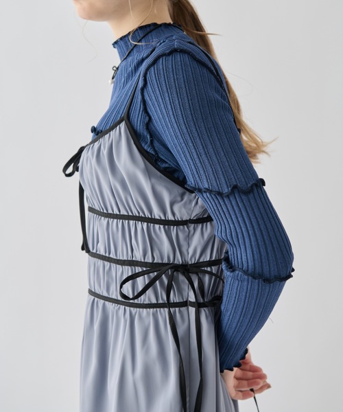 idem（イデム）の「piping ribbon onepiece/パイピングリボンキャミ 