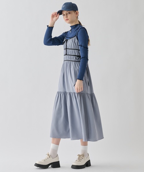 idem（イデム）の「piping ribbon onepiece/パイピングリボンキャミワンピ（ワンピース・レディース・ブルー/ブラック・FREE）」の22枚目の写真