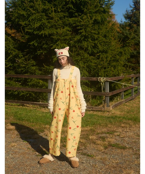 セール】little sunny bite と pink house tulip print all in one