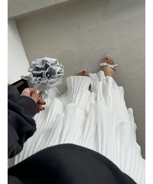 SNIDEL（スナイデル）の「プリーツティアードスカート（スカート・レディース・チェック/ホワイト/ブルー・1/0）」の12枚目の写真