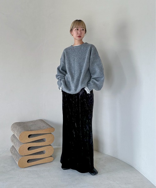 feepur(フェピュール)の「【TALLサイズあり】クラッシュベロアマーメイドスカート(スカート・レディース・ブラック/オフホワイト/ブラウン・MEDIUM/TALL)」の10枚目の写真