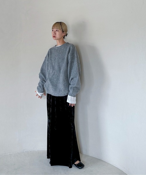feepur(フェピュール)の「【TALLサイズあり】クラッシュベロアマーメイドスカート(スカート・レディース・ブラック/オフホワイト/ブラウン・MEDIUM/TALL)」の13枚目の写真