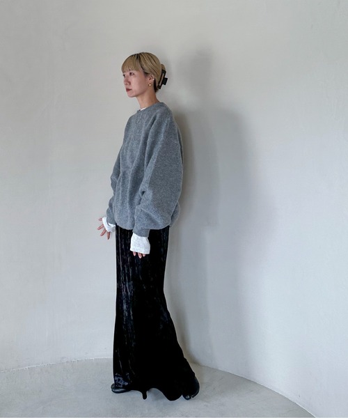 feepur(フェピュール)の「【TALLサイズあり】クラッシュベロアマーメイドスカート(スカート・レディース・ブラック/オフホワイト/ブラウン・MEDIUM/TALL)」の15枚目の写真