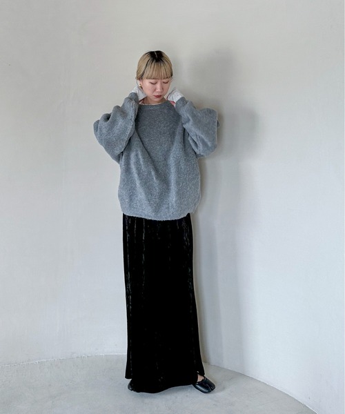 feepur(フェピュール)の「【TALLサイズあり】クラッシュベロアマーメイドスカート(スカート・レディース・ブラック/オフホワイト/ブラウン・MEDIUM/TALL)」の16枚目の写真