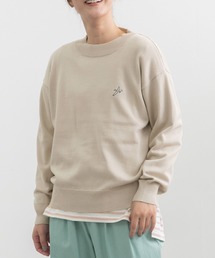 POU DOU DOU | ワンポイントとり刺繍ベーシックニット(ニット/セーター)