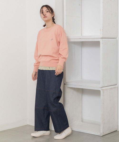 POU DOU DOU(プードゥドゥ)の「ワンポイントとり刺繍ベーシックニット(ニット/セーター・レディース・ベージュ/ブラック/ピンク/ライトグリーン/ブルー・3)」の16枚目の写真