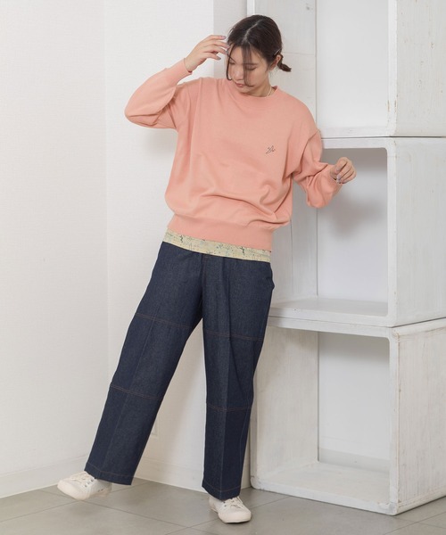 POU DOU DOU(プードゥドゥ)の「ワンポイントとり刺繍ベーシックニット(ニット/セーター・レディース・ベージュ/ブラック/ピンク/ライトグリーン/ブルー・3)」の17枚目の写真