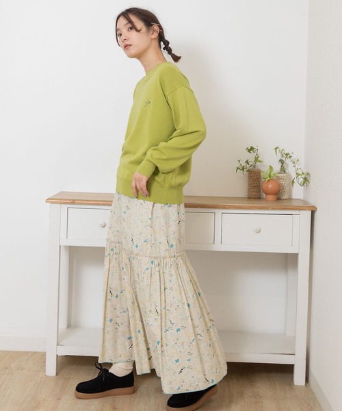 セール】ワンポイントとり刺繍ベーシックニット（ニット
