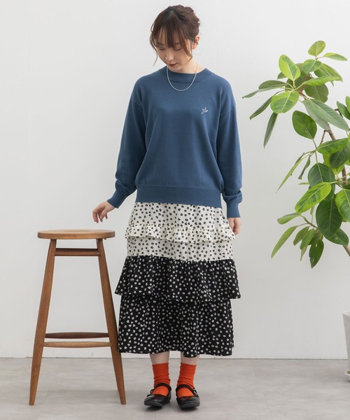ふいふいページ DIESEL ブラック ロゴ刺繍 長袖ニット die-l-t-c8-185.jpg