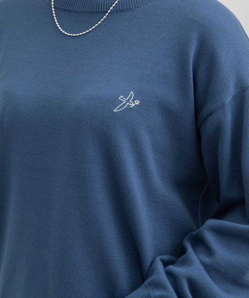 POU DOU DOU(プードゥドゥ)の「ワンポイントとり刺繍ベーシックニット(ニット/セーター・レディース・ベージュ/ブラック/ピンク/ライトグリーン/ブルー・3)」の12枚目の写真