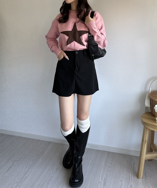Silly(シリー)の「【春コーデに使いやすい♪】ジャガードスターニット(ニット/セーター・レディース・グレー/ピンク・FREE)」の16枚目の写真