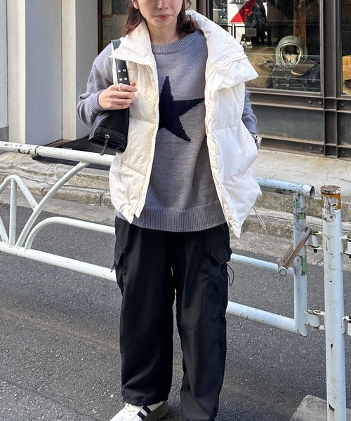 Silly(シリー)の「【春コーデに使いやすい♪】ジャガードスターニット(ニット/セーター・レディース・グレー/ピンク・FREE)」の8枚目の写真