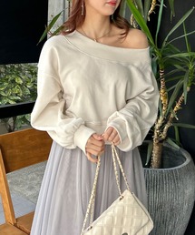 オフショルショートスウェット