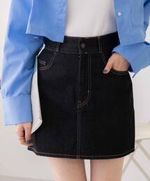 WEGO | WEGO/【24年春夏新作】台形デニムミニスカート(デニムスカート)