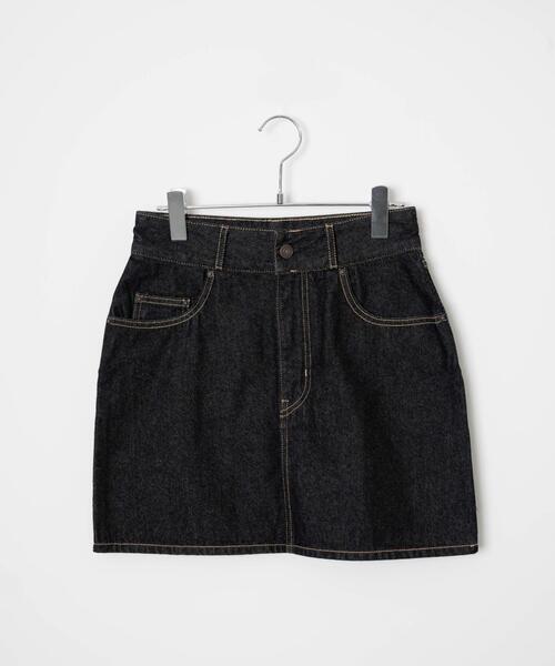 WEGO(ウィゴー)の「WEGO/台形デニムミニスカート(デニムスカート・レディース・ダークインディゴブルー/ブラック系その他/ブラック/オフホワイト/ブラック系1/インディゴブルー・MEDIUM/LARGE/SMALL/X-SMALL)」の14枚目の写真
