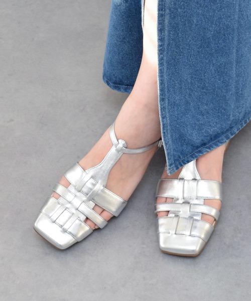 PARADIS COULEUR（パラディクルール）の「【PARADIS COULEUR】グルカテイストアンクルストラップサンダル(341301)（サンダル・レディース・ブラック系その他/シルバー/ライトベージュ・22.5/23.5/24.5/23/24）」の10枚目の写真