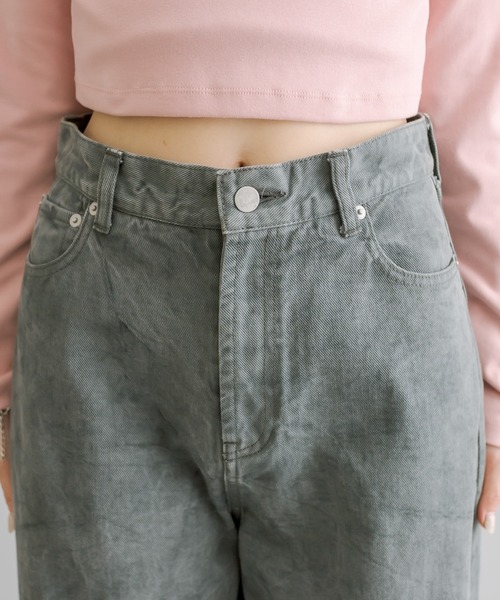 mystic（ミスティック）の「【ai no de】shibukawa ワイドフレアパンツ（デニムパンツ・レディース・ダークグレー・S/M）」の9枚目の写真