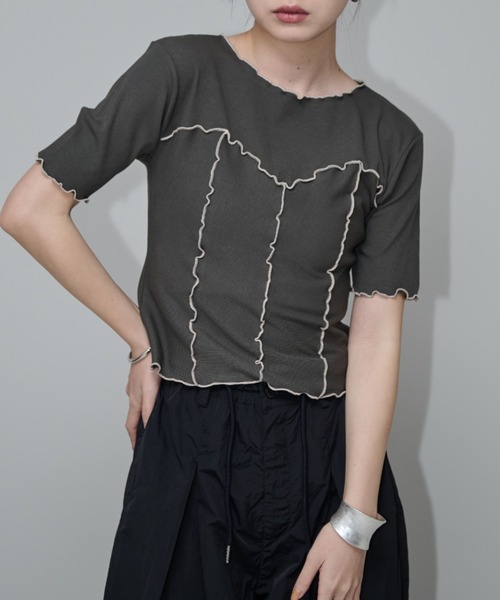 ANDMARY アンドマリービスチェカットソー ビスチェライクメロートップス（Tシャツ/カットソー）｜Aunt