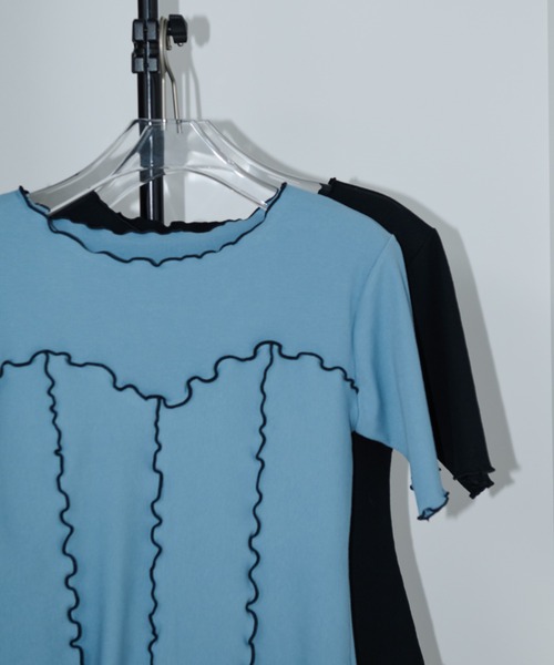 Aunt Marie's（アントマリーズ）の「ビスチェライクメロートップス（Tシャツ/カットソー・レディース・ブルー/チャコールグレー/ブラック/ホワイト・FREE）」の5枚目の写真