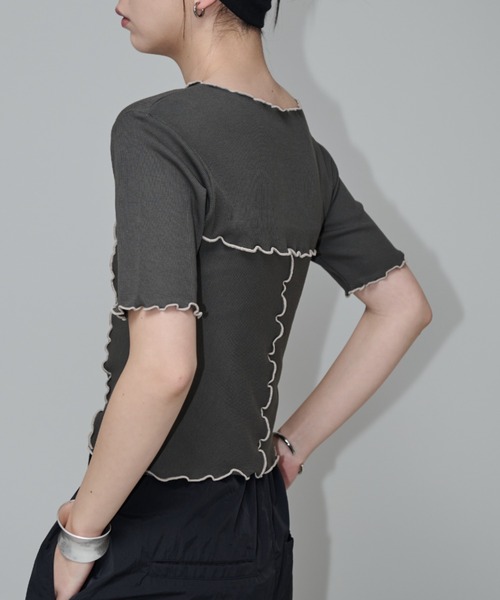 ANDMARY アンドマリービスチェカットソー ANDMARY】Mew frill tops