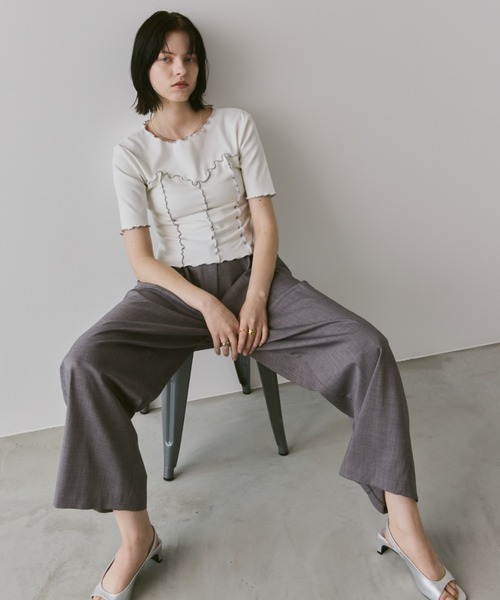Aunt Marie's（アントマリーズ）の「ビスチェライクメロートップス（Tシャツ/カットソー・レディース・ブルー/チャコールグレー/ブラック/ホワイト・FREE）」の17枚目の写真