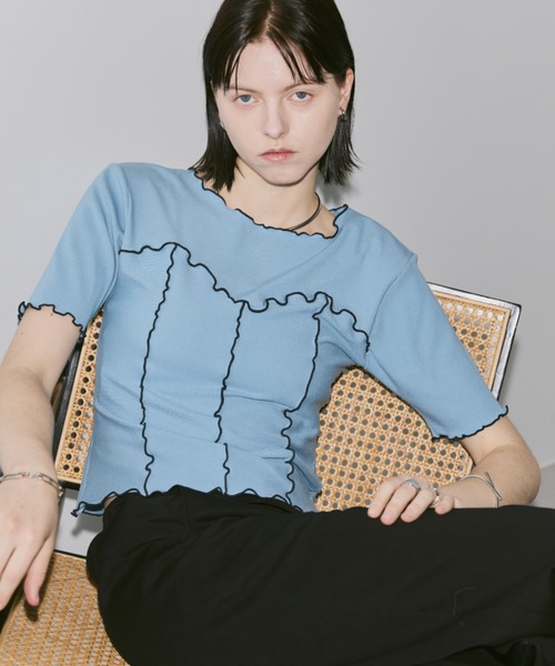 Aunt Marie's（アントマリーズ）の「ビスチェライクメロートップス（Tシャツ/カットソー・レディース・ブルー/チャコールグレー/ブラック/ホワイト・FREE）」の19枚目の写真