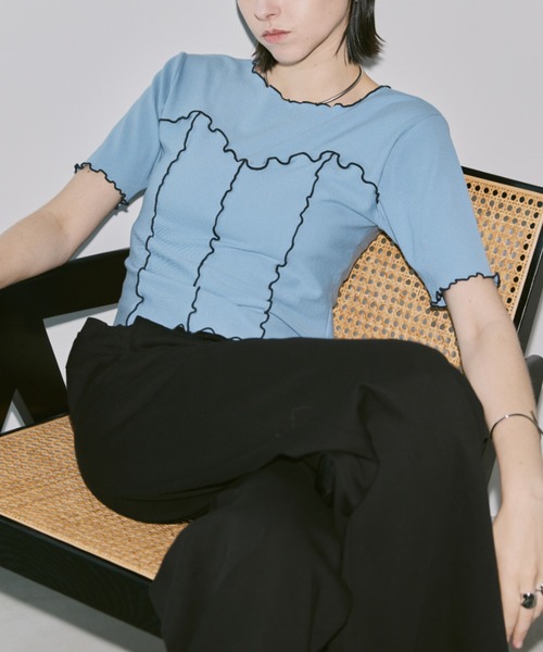ANDMARY アンドマリービスチェカットソー セール】ビスチェライクメロートップス（Tシャツ/カットソー