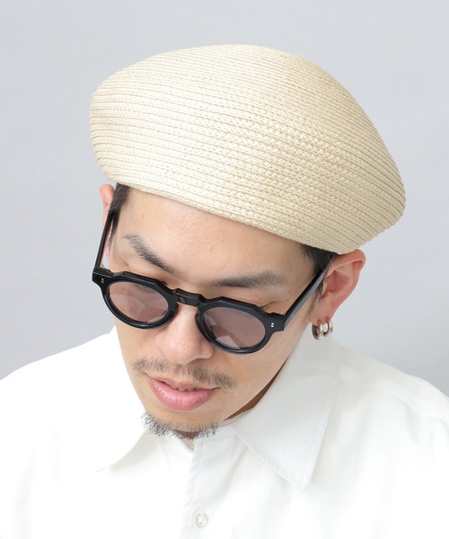 Basiquenti(ベーシックエンティ)の「ボックスシルエット ペーパー ブレード ベレー帽(ハンチング/ベレー帽・メンズ・ナチュラル/ブラック/ブラウン・FREE)」の6枚目の写真