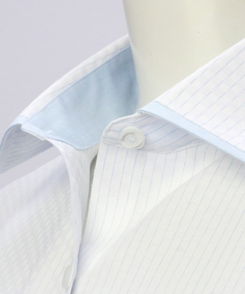 TOKYO SHIRTS（トウキョウシャツ）の「形態安定ノーアイロン ワイド 長袖ビジネスワイシャツ（ビジネスシャツ・レディース・ブルー・XL/LL/L/M/S/XS）」の5枚目の写真