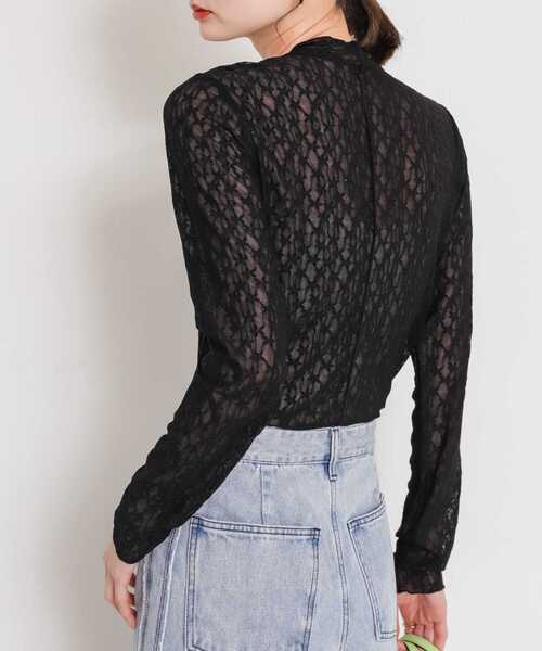 HEYUMM（ヘユム）の「レースカットトップ（Tシャツ/カットソー・レディース・オフホワイト/ブラック/オレンジ・ONE）」の16枚目の写真